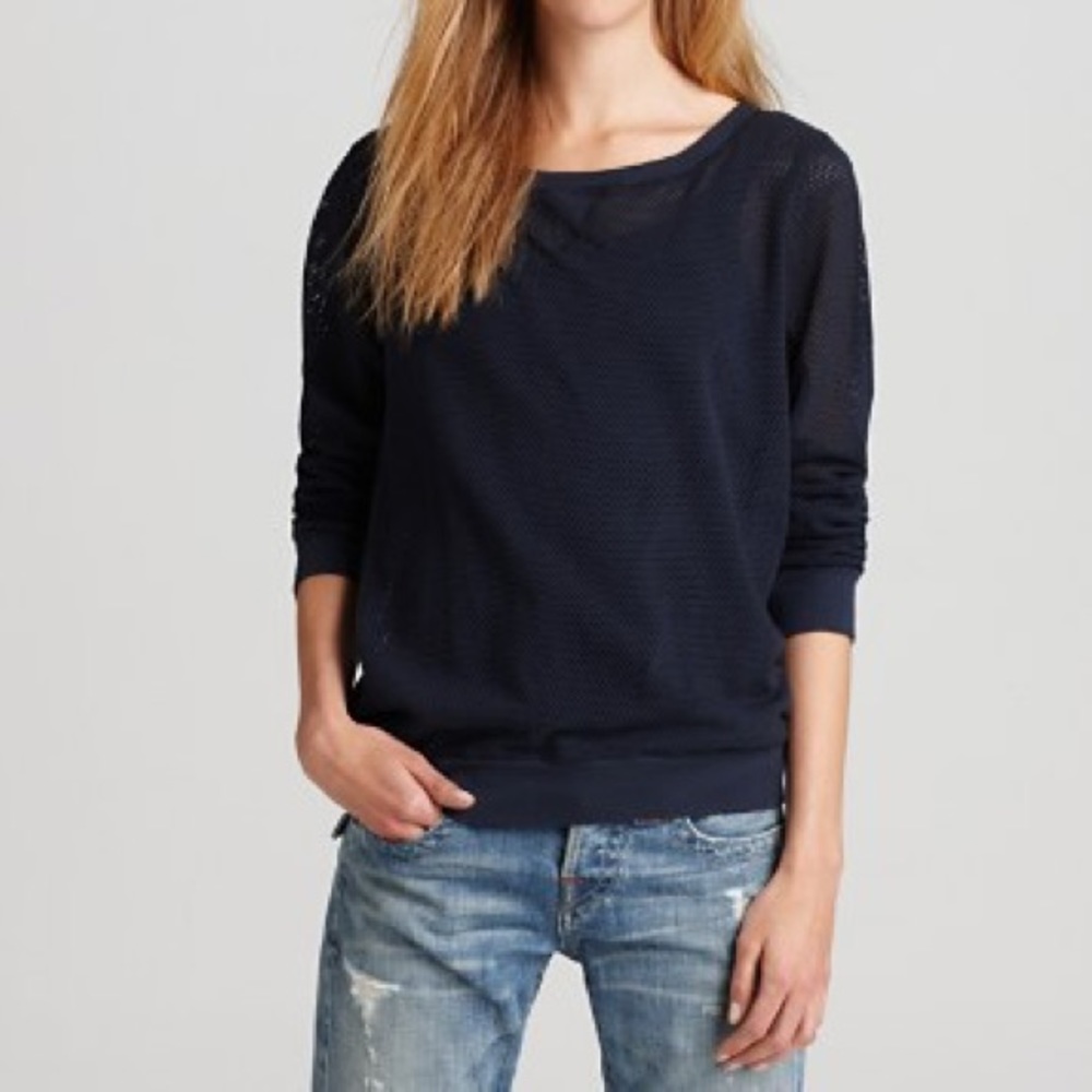 Michael Stars Mesh Long Sleeve Sweatshirt